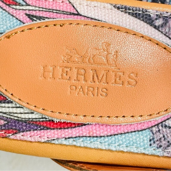 Hermes Alike Peach Leather Palladium Plated Oz Flat Mules Size 39, size 8 US - Picture 7 of 13